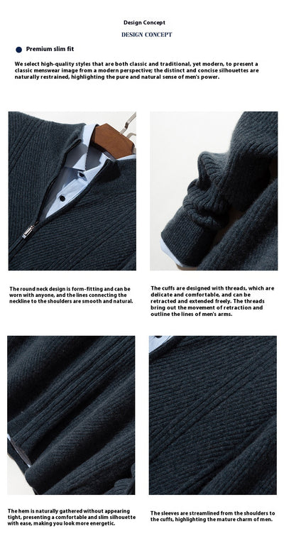 Cardigan de Cashmere Puro Grueso con Cierre - Elegancia Casual - Image 18