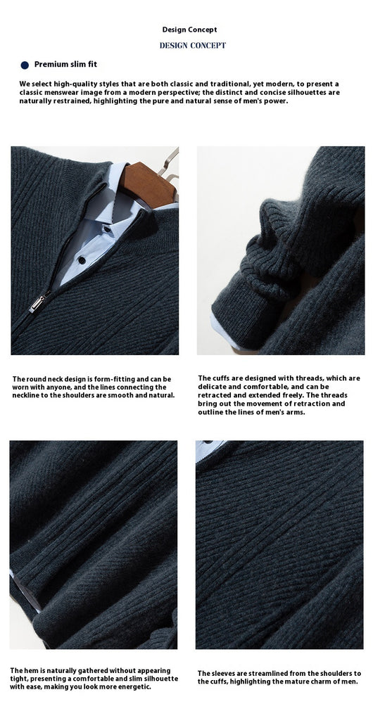 Cardigan de Cashmere Puro Grueso con Cierre - Elegancia Casual - Image 18