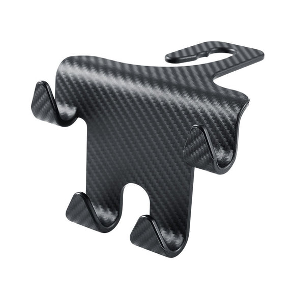Soporte Multifunción de Fibra de Carbono para Smartphone - Gancho Organizador de Asiento Trasero