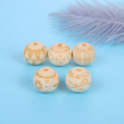 Cuentas de Madera Grabadas a Láser para Joyería DIY - Image 14