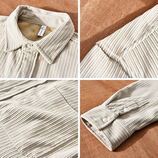 Camisa Acolchada de Terciopelo para Hombre - Suéter Holgado y Cálido - Image 3