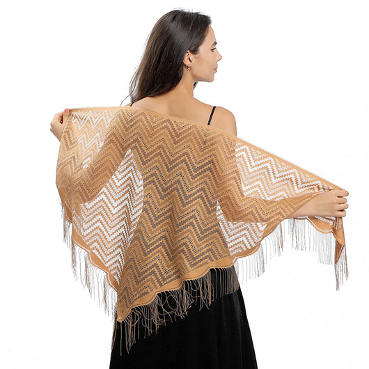 Vestido de Noche con Capa de Encaje y Escote Triangular - Image 18