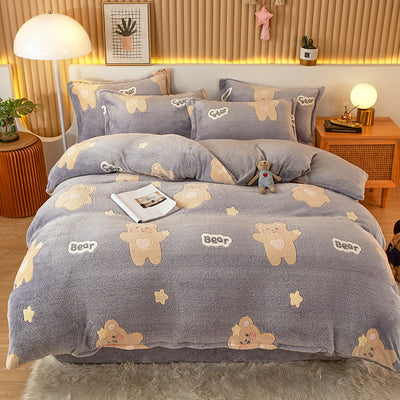 Juego de Sábanas de Franela Coral Fleece con Funda de Almohada - Image 10