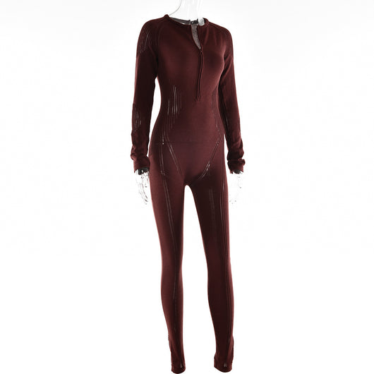 Jumpsuit Tejido a Rayas de Manga Larga para Mujer - Versátil y Elegante - Image 15