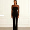 Jumpsuit Elegante de Cintura Alta con Malla y Tubo para Mujer