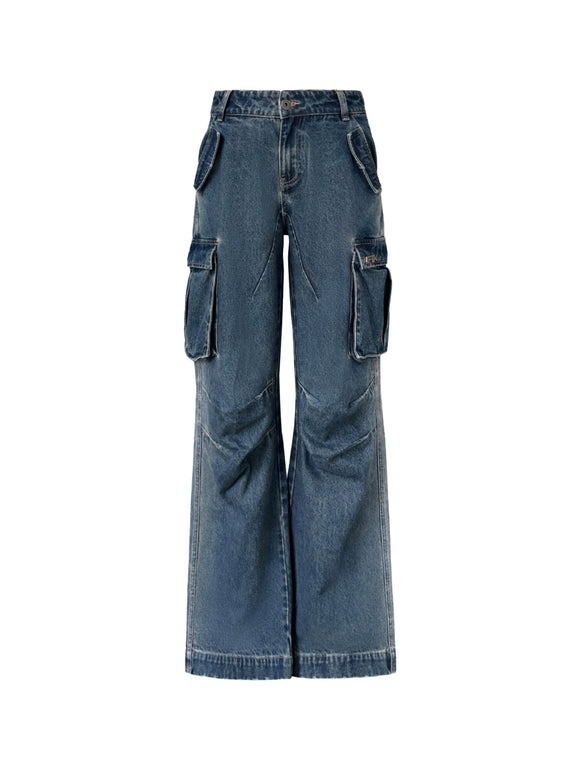 Overol Denim Ancho Estilo Industrial
