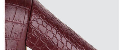 Botas Altas de Tacón Grueso Punta Afilada con Estampado de Serpiente para Mujer - Image 9