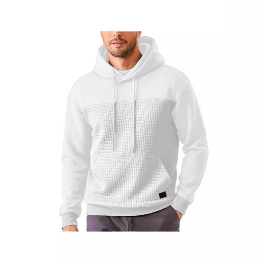 Chaqueta Sudadera Deportiva Talla Grande con Forro Polar y Diseño Patchwork Cuadros - Image 2