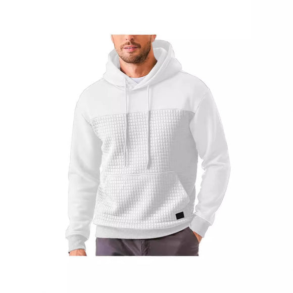 Jaqueta Moletom Esportiva Plus Size com Forro Polar e Design Patchwork Xadrez