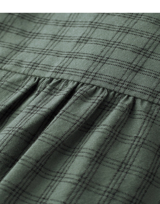 Camisa Cuadriculada Bordada de Algodón Puro para Mujer - Corte Slim Manga Larga - Image 6
