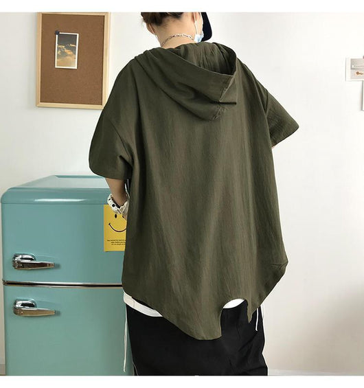 Sudadera Holgada con Capucha y Mangas Cortas - Image 10