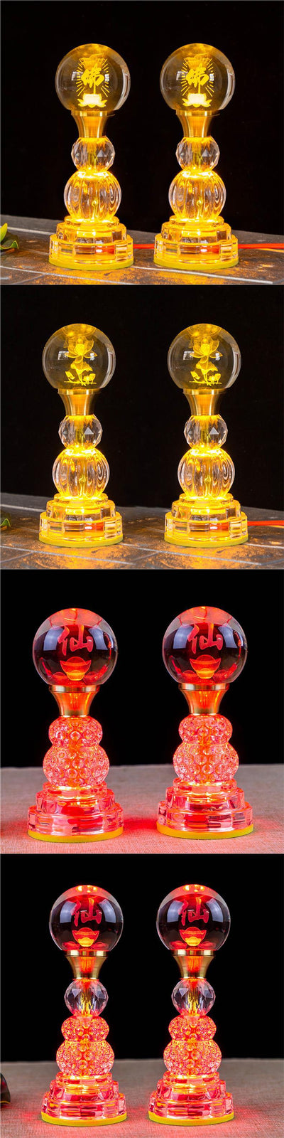 Lámpara LED Buda Loto Cristal Multicolor con Luz Ambiente - Image 8