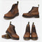 Botas Cano Longo de Couro Crazy Horse Café para Casais - Cadarços Resistentes para Aventuras