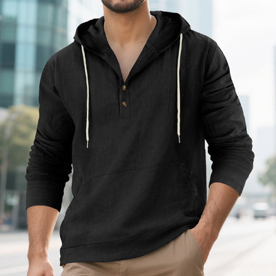 Henley con Capucha y Mangas Largas con Bolsillos Grandes - Image 37