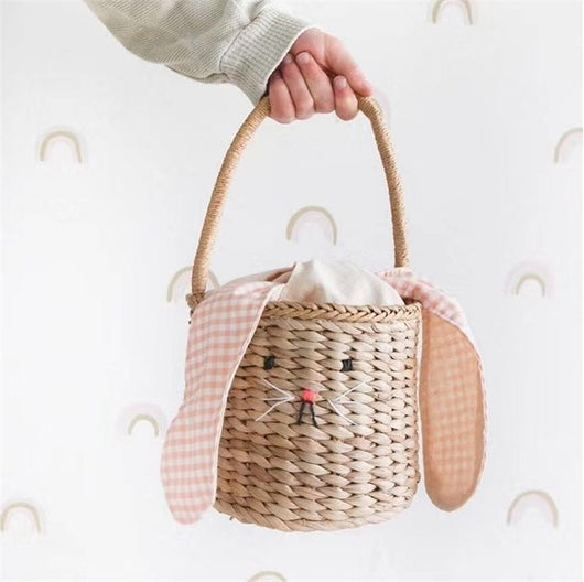 Bolsa de Rafia Tejida con Conejo de Orejas Grandes - Decoración Infantil - Image 7