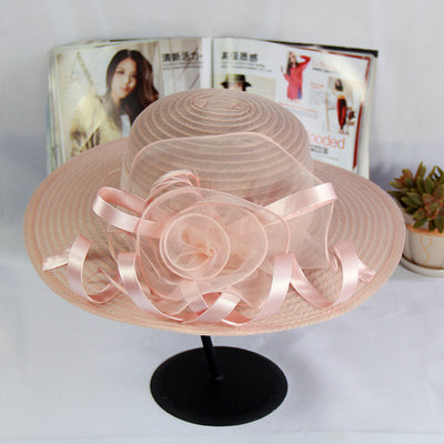 Sombrero Visera Organza con Flor - Estilo Elegante y Sofisticado - Image 3