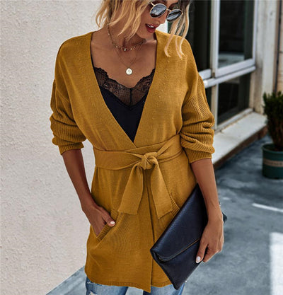 Cardigan Tejido de Color Liso para Mujer - Image 10