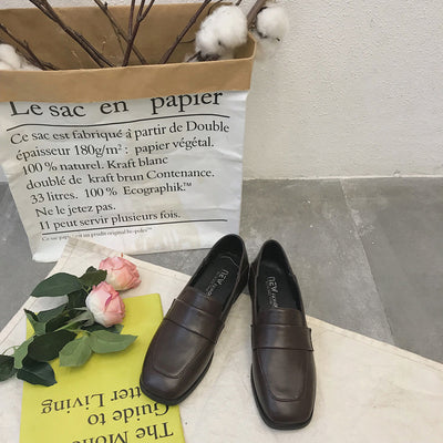 Mocasines Retro de Tacón Cuadrado en Cuero Suave con Tacón Robusto - Image 4