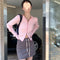 Cardigan Tejido a Rayas con Capucha y Mangas Largas