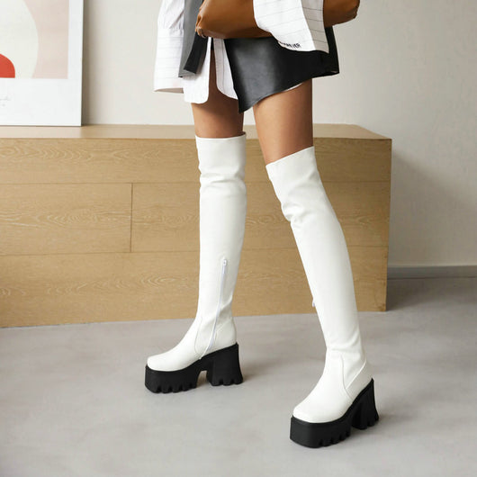 Botas Altas de Caballero con Tacón Grueso - Colección Otoño Invierno - Image 3