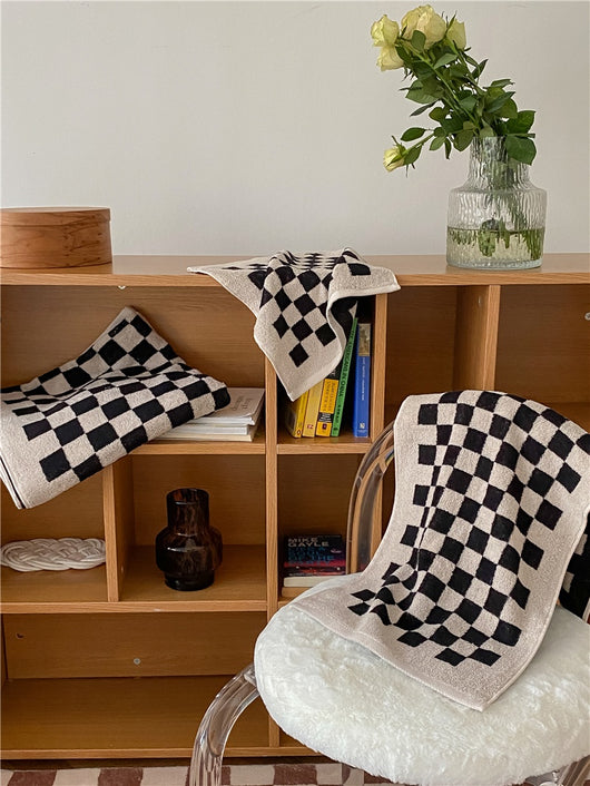 Toallas de Algodón Peinado Tejidas con Diseño Cuadrícula Padre e Hijo - Image 11