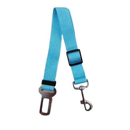 Brown nylon pet car safety belt with adjustable strap, metal seatbelt buckle, and swivel snap hook. - Image 20