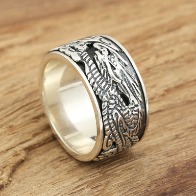 Anillo de Plata Thai S925 Vintage Hecho a Mano para Hombre
