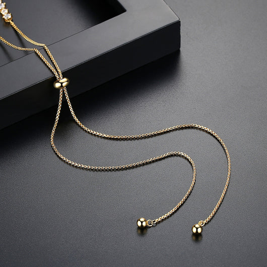 Collar Ajustable de Circonita Brillante para Mujer - Joyería de Moda Bicolor - Image 7