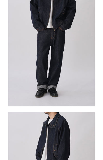 Chaqueta Denim Azul Profundo con Cierre para Hombre - Primavera Verano - Image 8