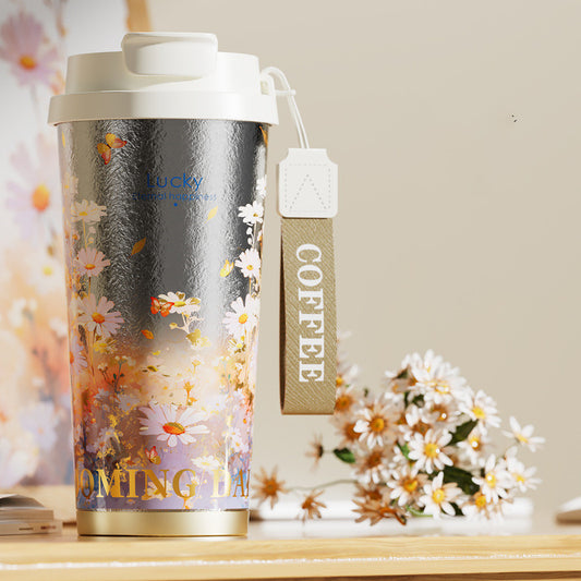Taza de Café de Titanio Puro con Decoración para Auto