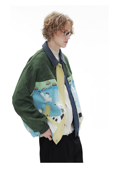 Chaqueta de Gamuza Estilo Retro Patchwork para Hombre - Image 14