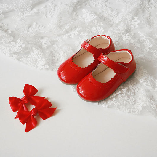 Zapatos de Tacón Bajo para Niñas con Moño - Cuero Elegante Primavera Otoño - Image 4