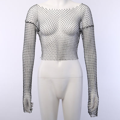 Blusa de Malla con Detalles Perforados y Cortes Estratégicos - Image 3