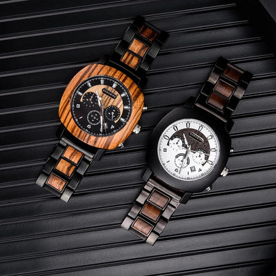 Reloj de Madera Multifunción con Tres Esferas de Cuarzo - Image 14