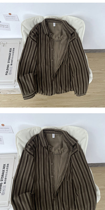 Camisa Retro Oversize de Manga Larga para Hombre - Image 8