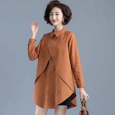 Camisa Casual de Otoño para Mujer con Cuello Solapa y Manga Larga - Image 4
