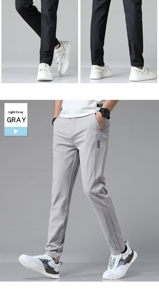 Pantalones Casuales Elásticos para Hombre con Forro Polar y Tela Ice Silk - Image 20