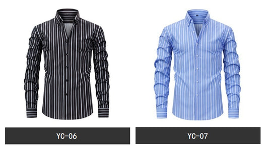 Camisa Estampada Digital a Rayas con Cuello Solapa - Manga Larga para Hombre - Image 18