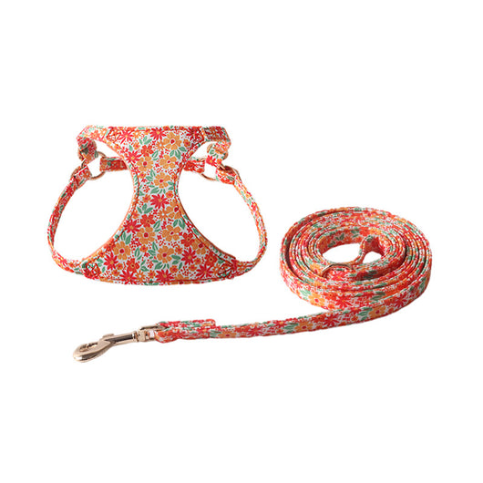 Arnés Floral para Mascotas con Correa de Paseo - Image 6
