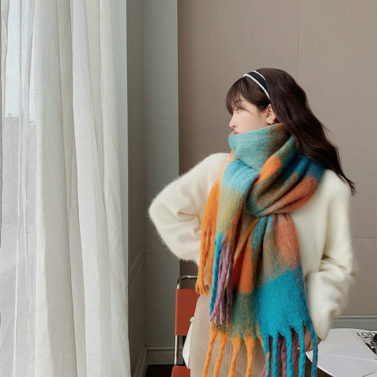 Bufanda Cuadros Mohair a Rayas para Mujer - Image 19