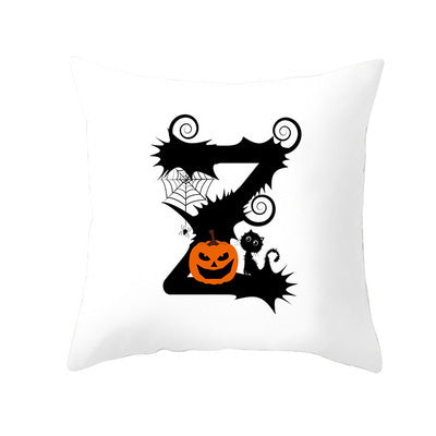 Funda de Cojín de Halloween con Letras Divertidas en Piel de Durazno para Hogar y Oficina - Image 9