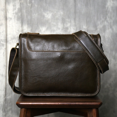 Bolsa Bandolera de Cuero Genuino para Hombre Hecha a Mano - Image 9