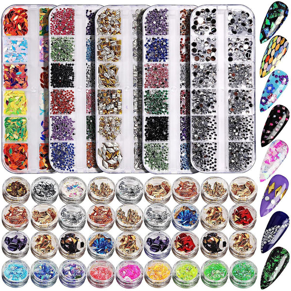 Set de Stickers Diamante AB Iridiscente Transparente