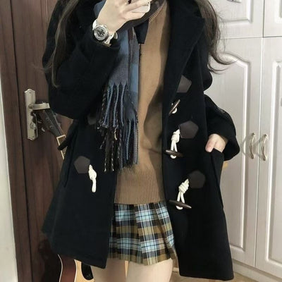 Abrigo Tipo JK Japonés con Botones de Cuerno y Capucha de Lana - Image 15