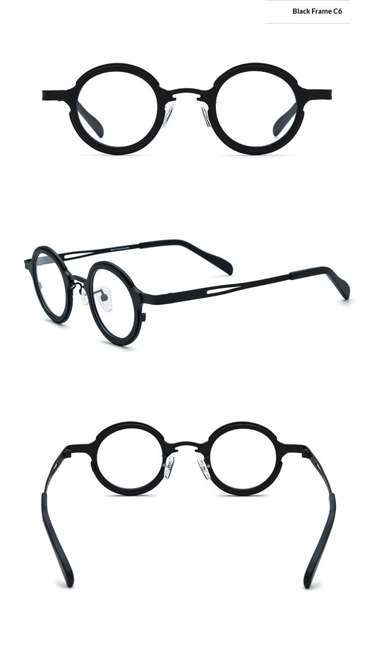 Armazón de Gafas Redondo en Titanio Ensamblado - Image 18