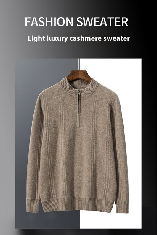 Suéter Ejecutivo de Lana con Cierre y Cuello Alto para Hombre - Tallas Grandes Otoño Invierno - Image 20