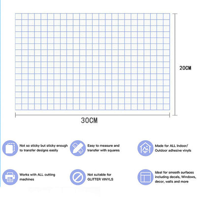 Película de Transferencia Adhesiva Autoadhesiva - Papel Craft Cuadriculado Multicolor Transparente - Image 17