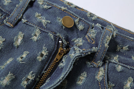 Jeans Talle Alto Pierna Ancha con Rotos - Diseño Versátil y Moderno - Image 10