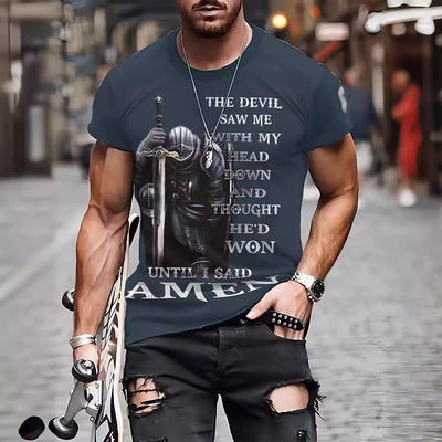 Playera Hombre Impresión 3D Verano Transpirable Manga Corta - Image 4