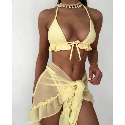 Bikini Deportivo con Falda Plisada de Malla - Estilo Europeo - Image 4